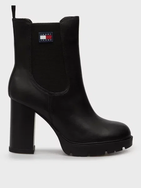 Кожаные ботильоны Tommy Jeans черные