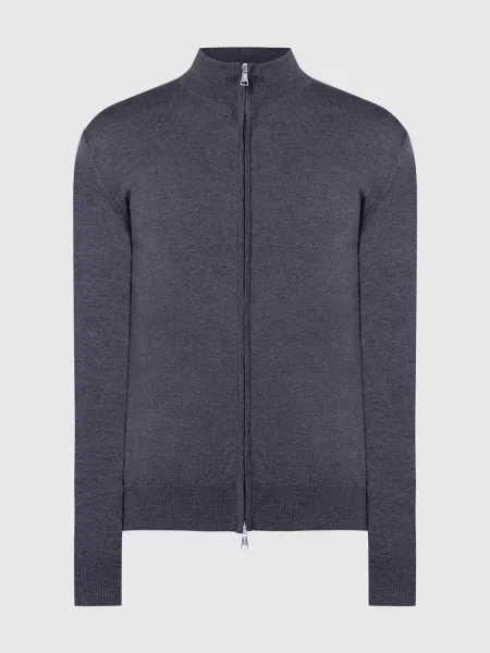 Кардиган з вовни з гравіюванням логотипа Cashmere&whiskey синій