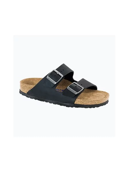 Кожаные шлепанцы Birkenstock без косточек черные