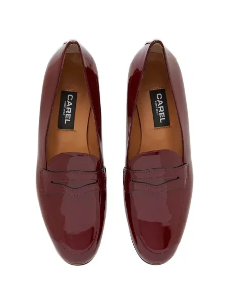 Pantofi loafer Carel Paris din piele de lac roșu