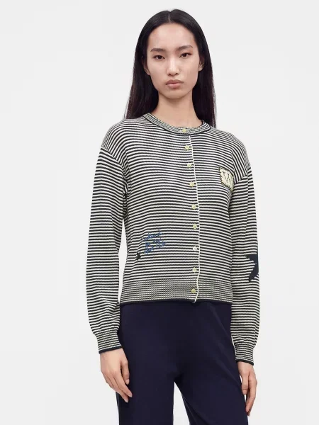 Weekend Max Mara Kardigán TEIERA námornícka modrá biela