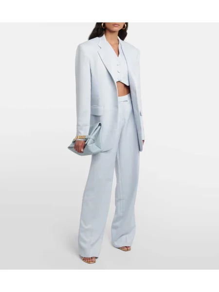 Pantaloni Aya Muse plisate albastru