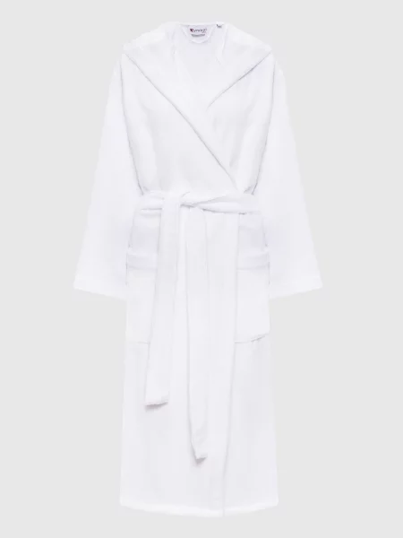 Махровий халат з капюшоном Symbol Home білий