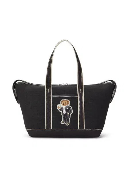 Polo Ralph Lauren torebka shopper z bawełną czarna