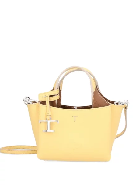 Кожена чанта Tod's жълто