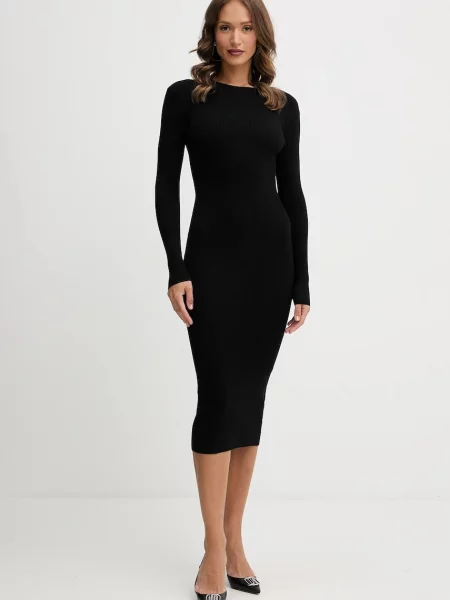 Silvian Heach rochie SZABO midi mulată negru