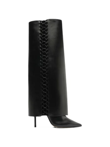Botine Alexandre Birman cu șireturi din piele negru