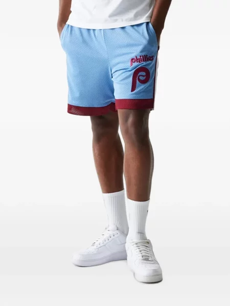 Pantaloni scurți New Era Cap cu broderie plasă albastru