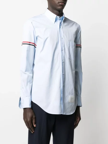 Pruhovaná dlouhá košile Thom Browne modrá