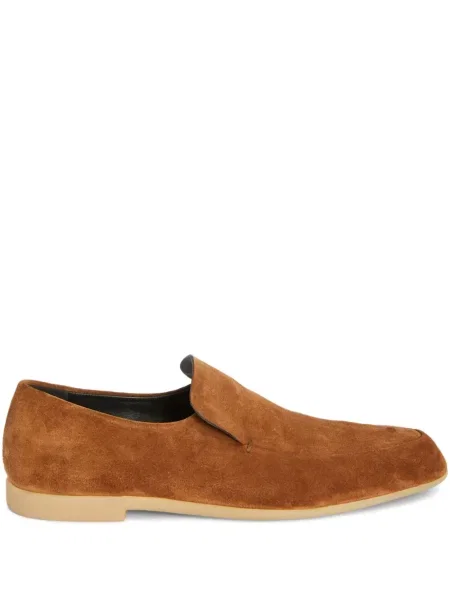 Pantofi loafer Jil Sander din piele de căprioară maro