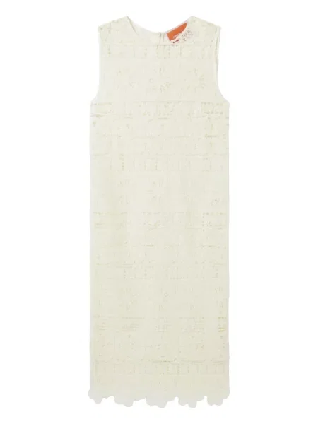 Rochie La Doublej cu broderie din dantelă de costum galben
