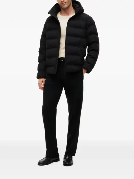 Geacă cu puf Tommy Hilfiger cu glugă negru