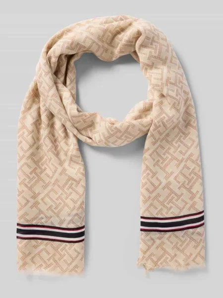 Chusta z Mieszanka bawełny i modalu Tommy Hilfiger beżowa