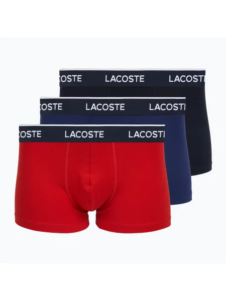 Boxeri pentru bărbați Lacoste 3 perechi navy blue/red/methylene roșu