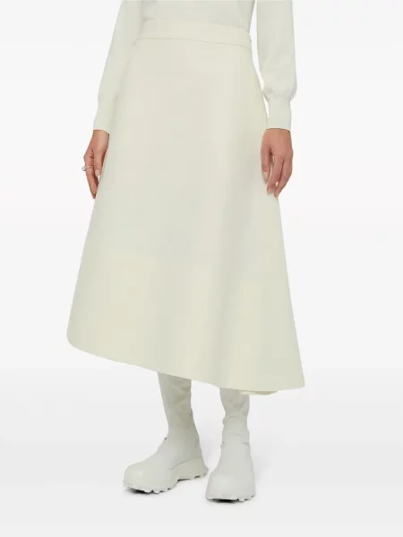 Asimetriškas midi sijonas Jil Sander iki kelių balta