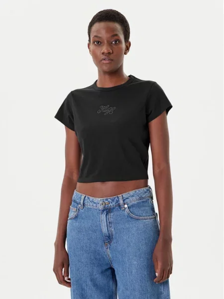HUGO T-Shirt Rhinestone czarny