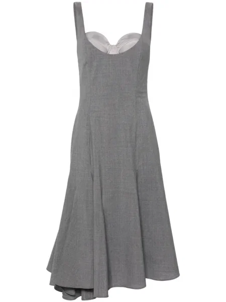 Sukienka midi Viktor & Rolf wełniana do kolan z gorsetem szara