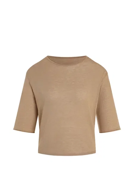 Tricou 12 Storeez de mătase maro
