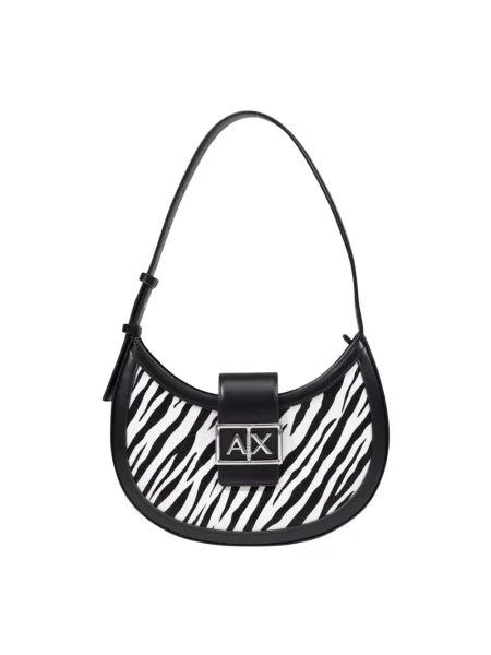 Armani Exchange torebka hobo z imitacji skóry czarna