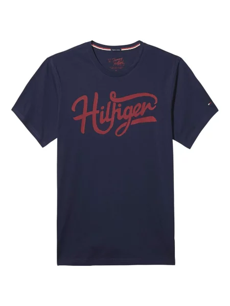 TOMMY HILFIGER Tricou albastru marin / bordeaux roșu