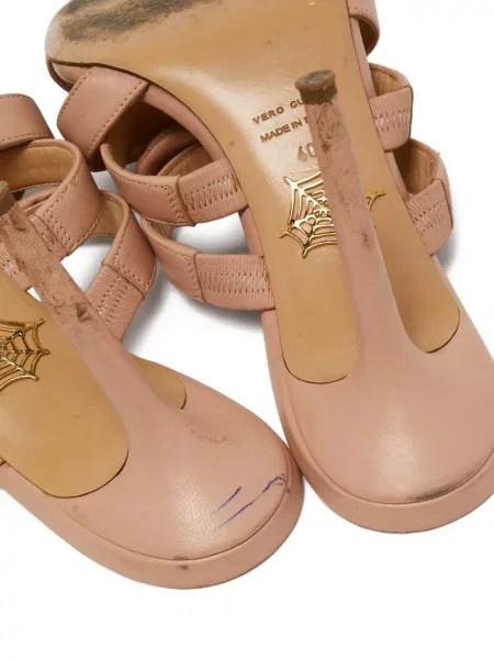 Sandale Charlotte Olympia cu funde din piele roz