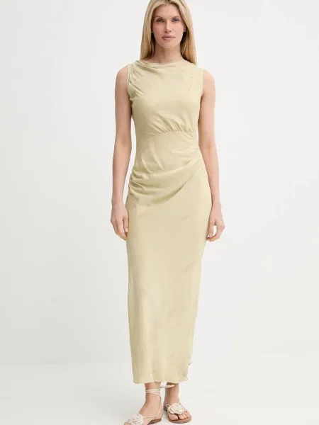 Samsoe Samsoe rochie SAHIRA maxi mulată bej