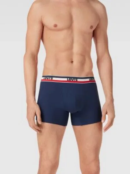 Obcisłe bokserki z elastycznym pasem z logo Levi's niebieskie