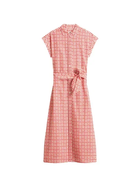 Rochie midi Woolrich cu imagine cu imprimeu geometric roșu