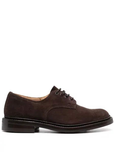 Pantofi derby Tricker's cu șireturi din dantelă maro