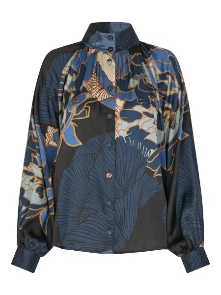 Dea Kudibal Bluză Nita bej / albastru / albastru deschis negru