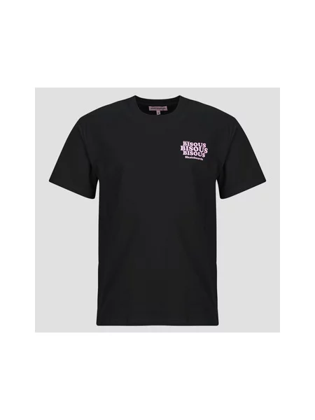 Majica Bisous Skateboards s kratkimi rokavi črna