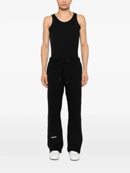 Pantaloni Off-white cu imagine alergare alb