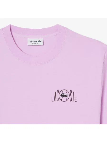 Lacoste T-Shirt Z Nadrukiem różowy