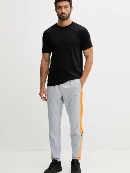 Under Armour spodnie treningowe Velociti Storm z nadrukiem szary