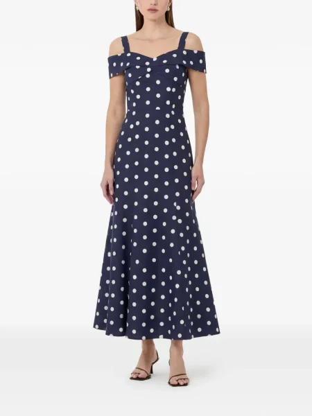 Rochie midi Nicholas cu buline albastru