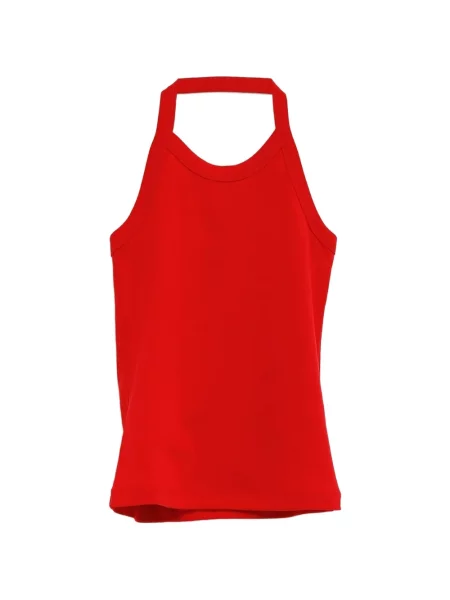 Top Flore Flore cu gât halter roșu