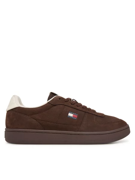 Sneakers Tommy Jeans Archive Nubuck Court închis maro