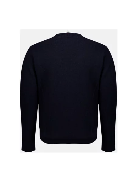 Sweter Moncler wełniany z logo niebieski