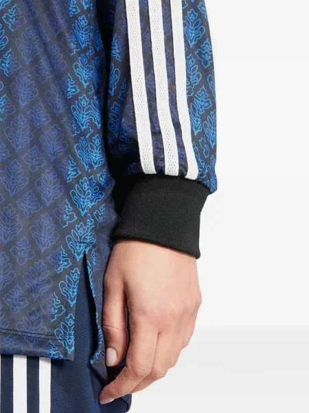 Lung tricou Adidas din piele de căprioară negru