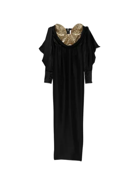 Maxi rochie maxi Cristina Savulescu cu paiete de costum negru