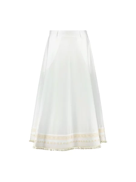 Haftowana długa spódnica maxi Moschino biała