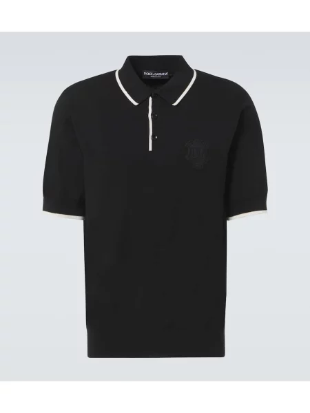 Polo majica Dolce&gabbana z avtogramom črna