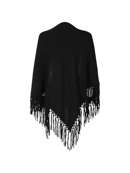 Poncho Weekend Max Mara cu franjuri negru