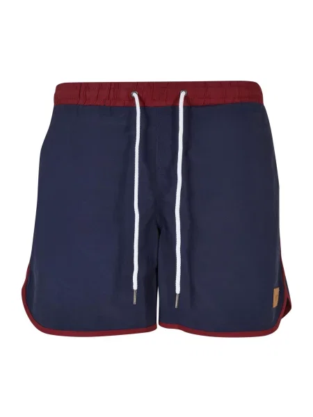 Urban Classics Șorturi de baie bleumarin / roșu burgundy alb