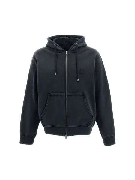 Bluza z kapturem Wooyoungmi z kapturem z logo szara