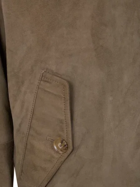 Geacă bomber Baracuta din piele de căprioară verde
