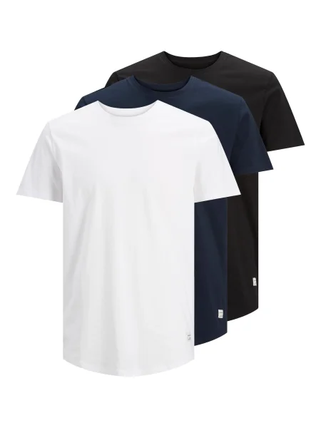 JACK & JONES Tricou Noa / albastru marin / negru alb