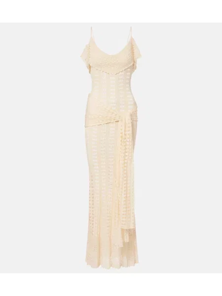 Rochie maxi Aya Muse cu volane alb
