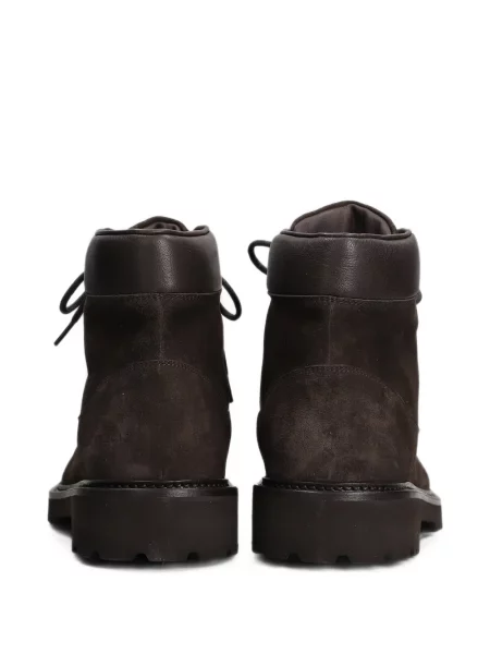 Cizme scurte Common Projects cu șireturi din piele de căprioară maro