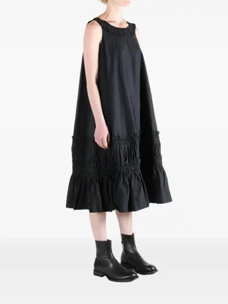 Rochie midi Casey Casey cu volane negru